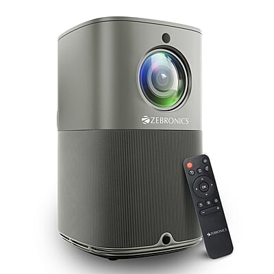 ZEBRONICS PIXAPLAY 18, Smart Vertical Projector, 3800 Lumens, 4K Support, Dolby Audio, 200 inch Screen Size, HDMI, USB, WiFi, Supports Bluetooth, 1080p Native, Electronic Focus, APP Support, Miracast