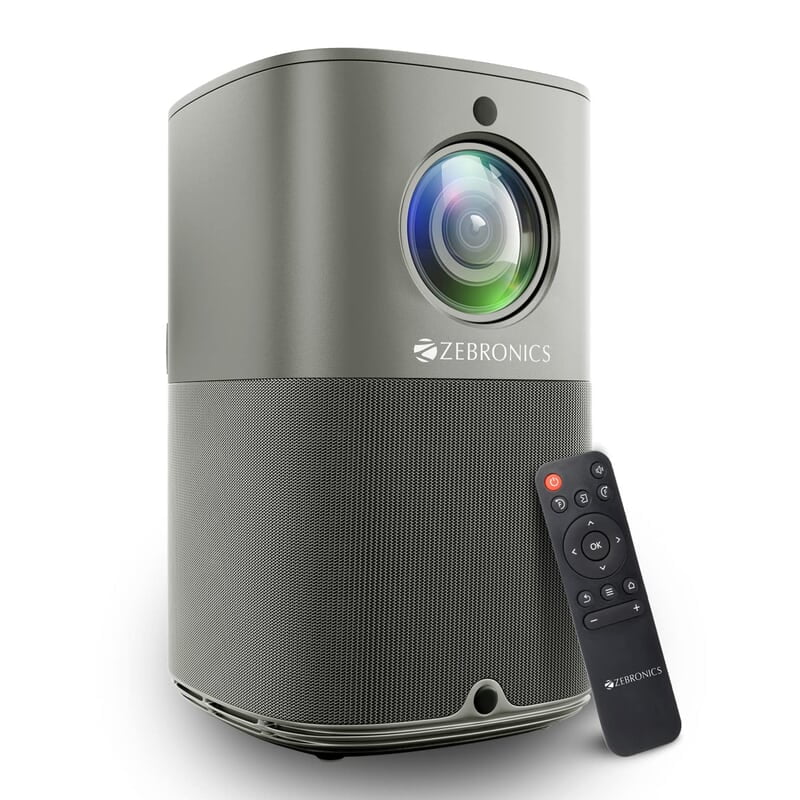 ZEBRONICS PIXAPLAY 18, Smart Vertical Projector, 3800 Lumens, 4K Support, Dolby Audio, 200 inch Screen Size, HDMI, USB, WiFi, Supports Bluetooth, 1080p Native, Electronic Focus, APP Support, Miracast ZEBRONICS PIXAPLAY 18, Smart Vertical Projector, 3800 Lumens, 4K Support, Dolby Audio, 200 inch Screen Size, HDMI, USB, WiFi, Supports Bluetooth, 1080p Native, Electronic Focus, APP Support, Miracast