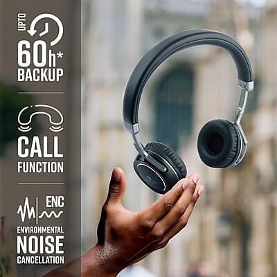 ZEBRONICS DUKE 2 Wireless Headphone, Supports Bluetooth, Dual Pairing, Deep Bass, up to 60h Battery Backup, AUX, Environmental Noise Cancellation, Gaming Mode, Now with Type C Charging ZEBRONICS DUKE 2 Wireless Headphone, Supports Bluetooth, Dual Pairing, Deep Bass, up to 60h Battery Backup, AUX, Environmental Noise Cancellation, Gaming Mode, Now with Type C Charging