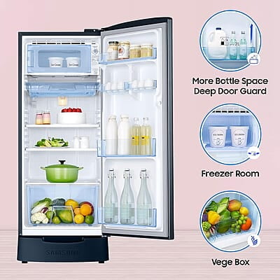 Samsung 183 L, 3 Star, Digital Inverter, Direct-Cool Single Door Refrigerator (RR20C1823U8/HL Samsung 183 L, 3 Star, Digital Inverter, Direct-Cool Single Door Refrigerator (RR20C1823U8/HL
