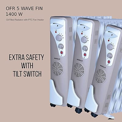Havells OFR 5 Wave Fins with Fan 1400 watt