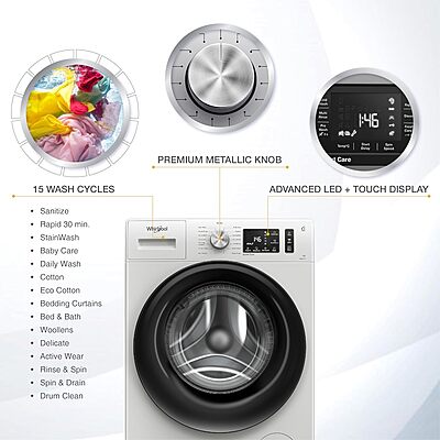 Whirlpool 7 Kg 5 Star Inverter Front Load Fully Automatic Washing Machine Whirlpool 7 Kg 5 Star Inverter Front Load Fully Automatic Washing Machine