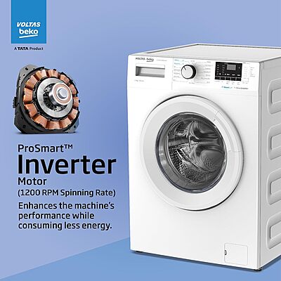 Voltas Beko, A Tata Product 7 Kg 5 Star Inverter, Fully Automatic Front Load Washing Machine Voltas Beko, A Tata Product 7 Kg 5 Star Inverter, Fully Automatic Front Load Washing Machine