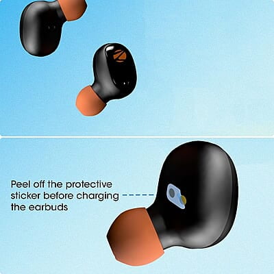 ZEBRONICS ZEB-SOUND BOMB 1 TWS Earbuds with BT5.0, Up to 12H Playback, Touch Controls, Voice Assistant, Splash Proof with Type C Portable Charging Case ZEBRONICS ZEB-SOUND BOMB 1 TWS Earbuds with BT5.0, Up to 12H Playback, Touch Controls, Voice Assistant, Splash Proof with Type C Portable Charging Case