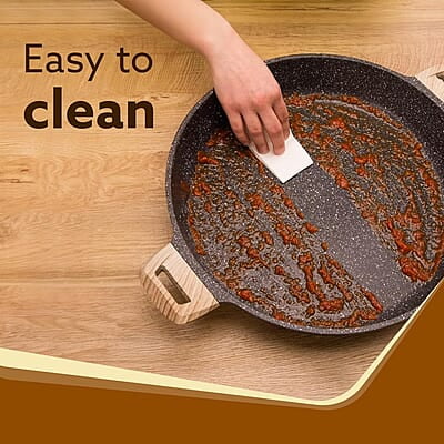 AGARO Imperial Granite Non Stick Kadai with Glass Lid, 3.8L / 28cm AGARO Imperial Granite Non Stick Kadai with Glass Lid, 3.8L / 28cm