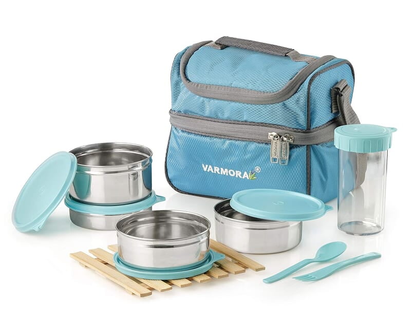 Varmora Classic Lunch Box Set, Blue, 8 Pieces Varmora Classic Lunch Box Set, Blue, 8 Pieces