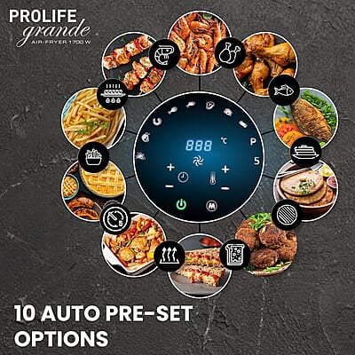 Havells Grande Air Fryer with Aero Crisp Technology, 6.5 Litre Large Pan Capacity, 10 Pre- Set Menu Havells Grande Air Fryer with Aero Crisp Technology, 6.5 Litre Large Pan Capacity, 10 Pre- Set Menu