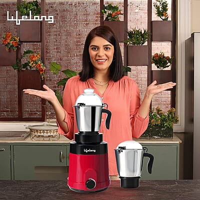Lifelong Hulk 1200 W Mixer Grinder 2 Stainless steel Jars