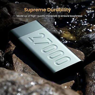 Ambrane 27000mAh Power Bank, 20W Fast Charging, Triple Output, Type C PD (Input & Output) Ambrane 27000mAh Power Bank, 20W Fast Charging, Triple Output, Type C PD (Input & Output)