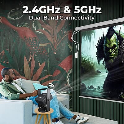 ZEBRONICS PIXAPLAY 29, Smart Projector, 6500 Lumens, Dolby Audio, 4K Support, 200 Inch Screen Size, Supports Bluetooth, HDMI, USB, WiFi, 1080p Native, Auto Focus, Keystone, APP Support, Miracast ZEBRONICS PIXAPLAY 29, Smart Projector, 6500 Lumens, Dolby Audio, 4K Support, 200 Inch Screen Size, Supports Bluetooth, HDMI, USB, WiFi, 1080p Native, Auto Focus, Keystone, APP Support, Miracast