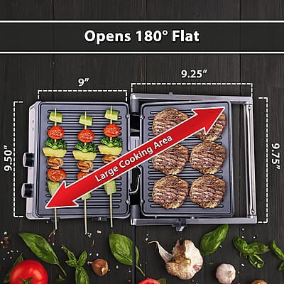 AGARO Grand 2000 Watts Super Jumbo Sandwich Maker with Non-Stick Grill Plates, 180° Flat Openable Plates AGARO Grand 2000 Watts Super Jumbo Sandwich Maker with Non-Stick Grill Plates, 180° Flat Openable Plates