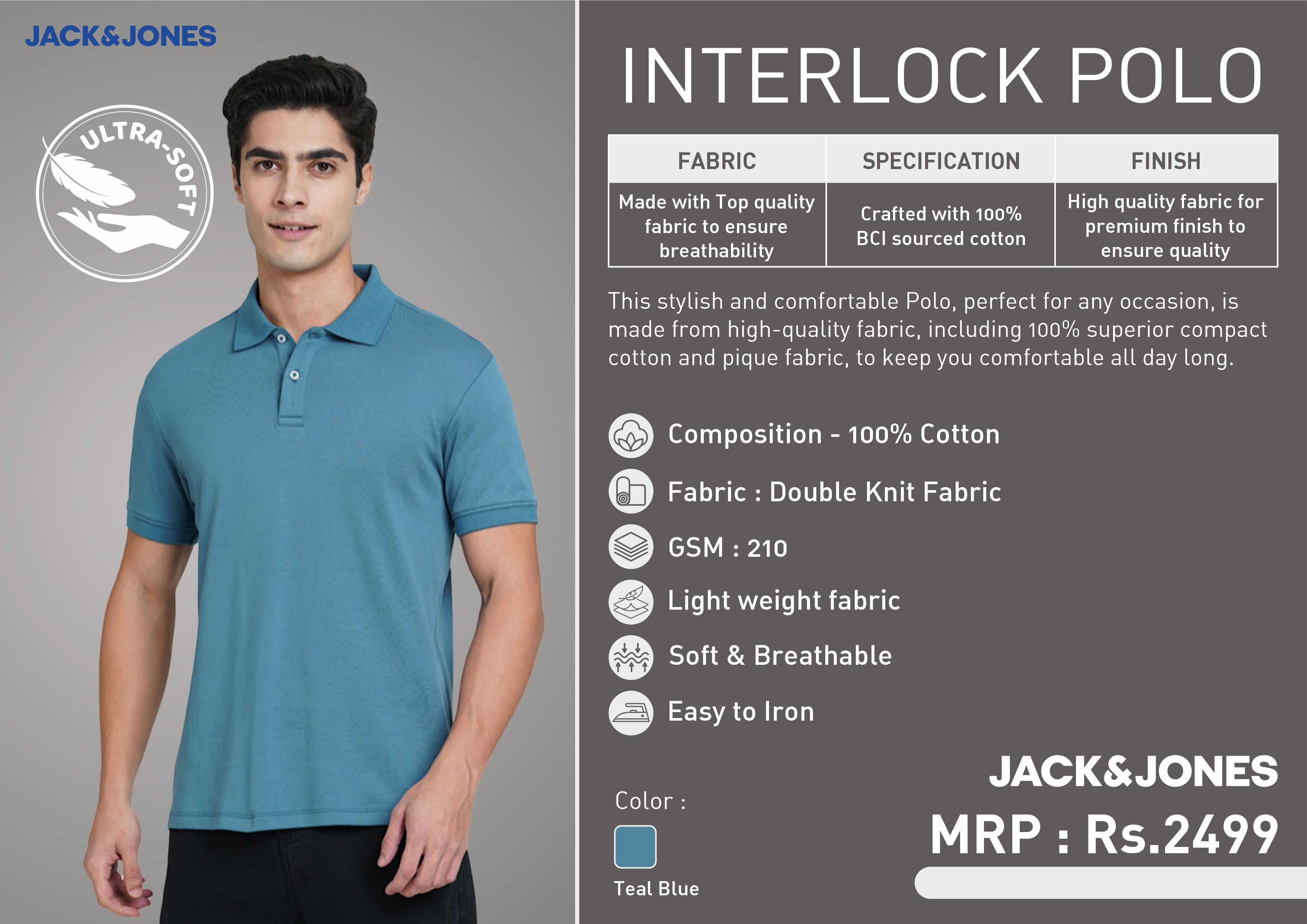 Jack & Jones Interlock Polo T- Shirt Jack & Jones Interlock Polo T- Shirt