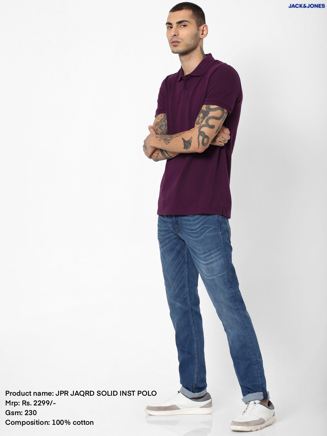 Jack & Jones Jacquard Polo T-Shirt Jack & Jones Jacquard Polo T-Shirt