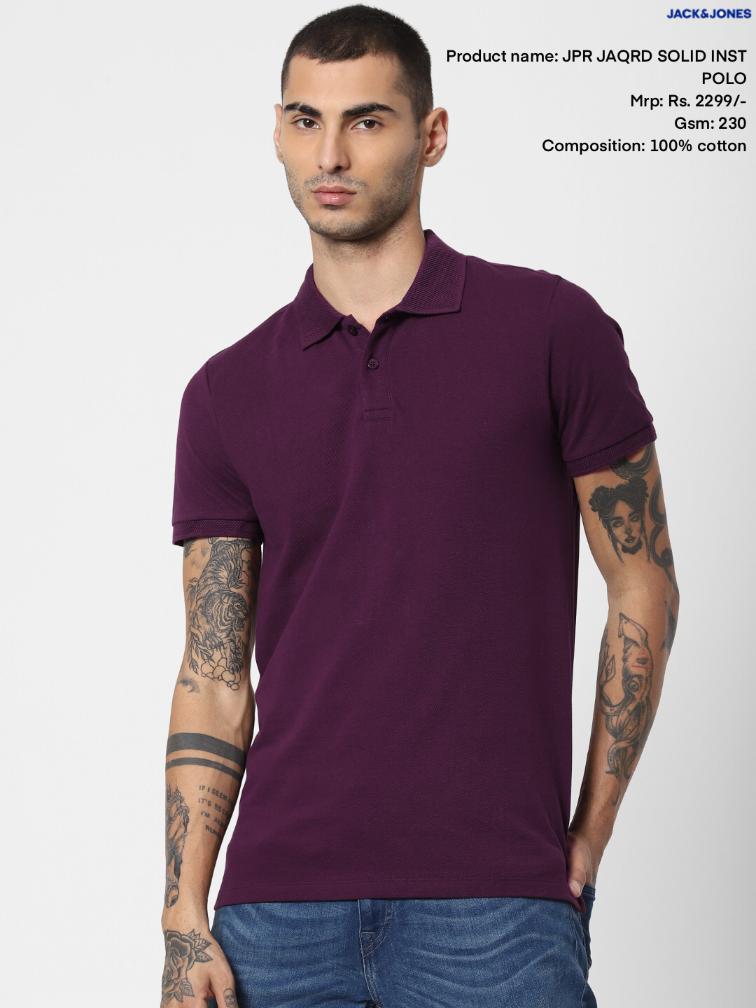 Jack & Jones Jacquard Polo T-Shirt Jack & Jones Jacquard Polo T-Shirt
