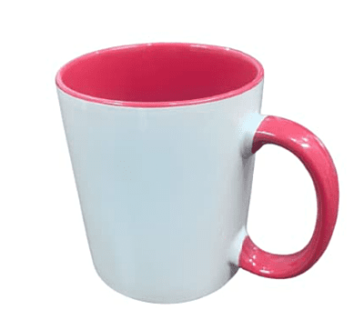 Coffee mug with inside and handle color