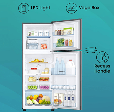Samsung 236 L, 2 Star, Digital Inverter, Frost Free Double Door Refrigerator