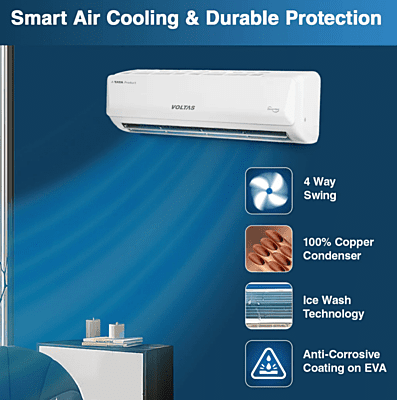 Voltas SmartAir Inverter AC, 1 Ton, 3 Star - 123V Vertis Emerald Voltas SmartAir Inverter AC, 1 Ton, 3 Star - 123V Vertis Emerald