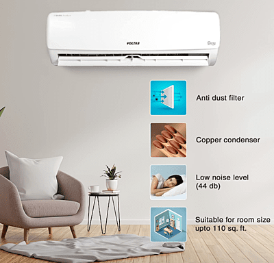 Voltas 1 Ton 4 Star, Inverter Split AC Vectra Elegant Voltas 1 Ton 4 Star, Inverter Split AC Vectra Elegant