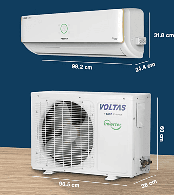 Voltas PureAir Inverter Split AC, 1.5 Ton, 5 Star - 185V Verdant Exotica Voltas PureAir Inverter Split AC, 1.5 Ton, 5 Star - 185V Verdant Exotica