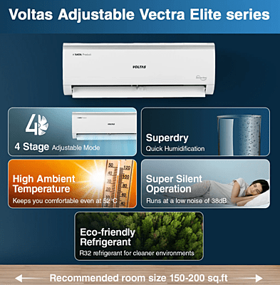 Voltas Adjustable Inverter Split AC, 2 Ton, 3 Star - 243V Vectra Elite Voltas Adjustable Inverter Split AC, 2 Ton, 3 Star - 243V Vectra Elite