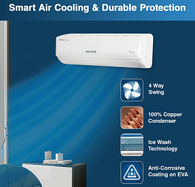 Voltas SmartAir Inverter Split AC, 2 Ton 3 Star - 243V Vertis Emerald Voltas SmartAir Inverter Split AC, 2 Ton 3 Star - 243V Vertis Emerald