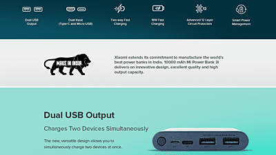 10000mAh Mi Power Bank 3i 10000mAh Mi Power Bank 3i