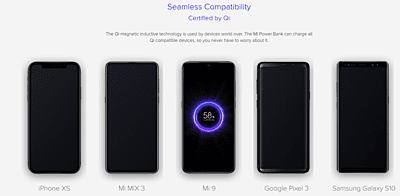 Mi 10000mAh Wireless Power Bank 10W/18W Mi 10000mAh Wireless Power Bank 10W/18W