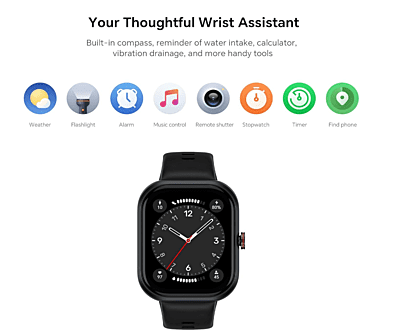 HONOR CHOICE Watch| 1.95" AMOLED Display | Bluetooth Calling | 120 Workout Modes | 5ATM Swim-Ready | Upto 12 Days Battery Life | Built-in Multi-System GNSS | SpO2, Heart Rate, Sleep Tracking