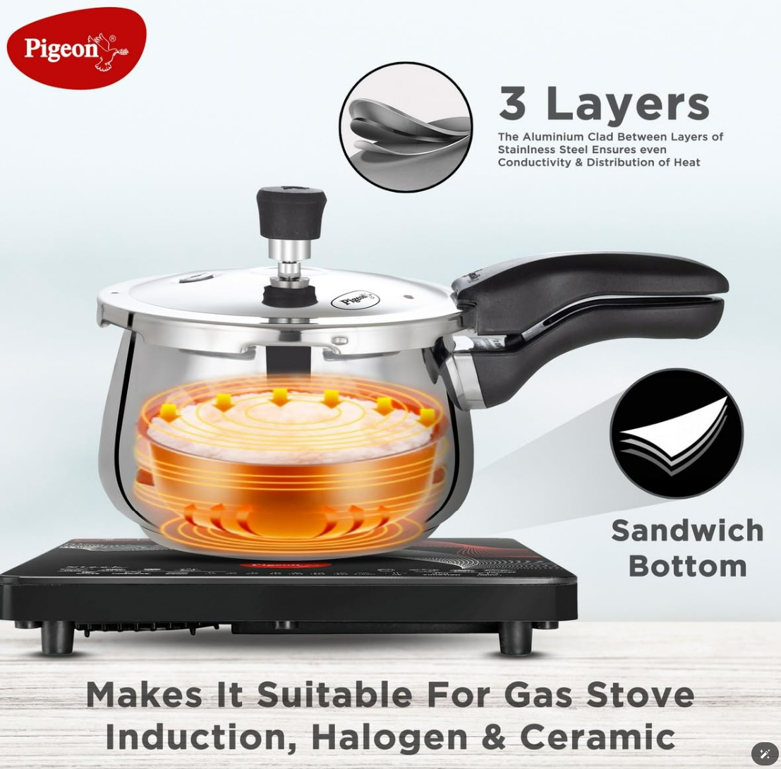 Pigeon Steel JADE Flat Bottom Tope -1300ml Pigeon Steel JADE Flat Bottom Tope -1300ml