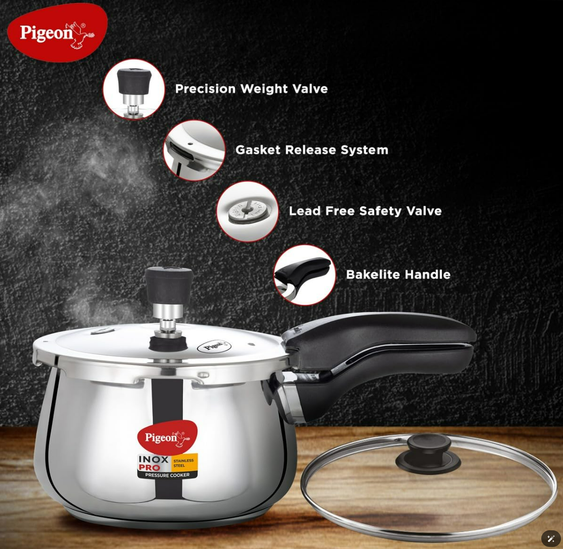 Pigeon Steel JADE Flat Bottom Tope -1300ml Pigeon Steel JADE Flat Bottom Tope -1300ml