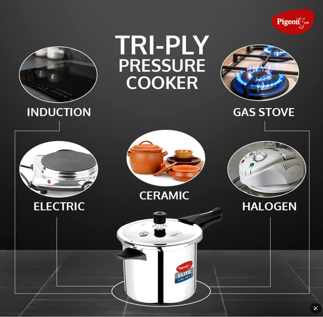 Pigeon Steel EMARALD Copper Bottom Tope-1750ml Pigeon Steel EMARALD Copper Bottom Tope-1750ml