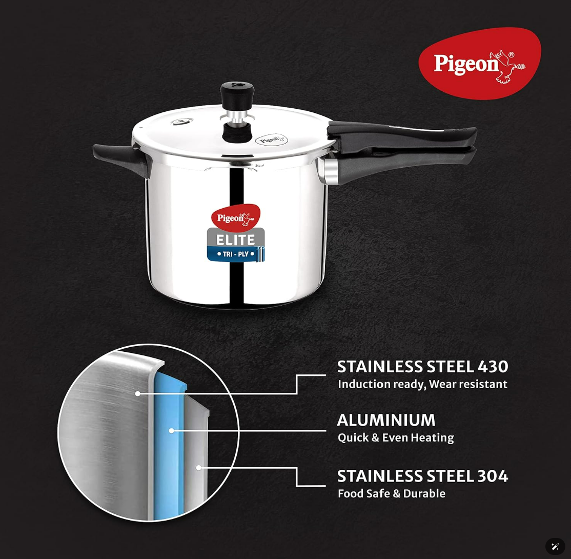 Pigeon Steel EMARALD Copper Bottom Tope-1300ml Pigeon Steel EMARALD Copper Bottom Tope-1300ml