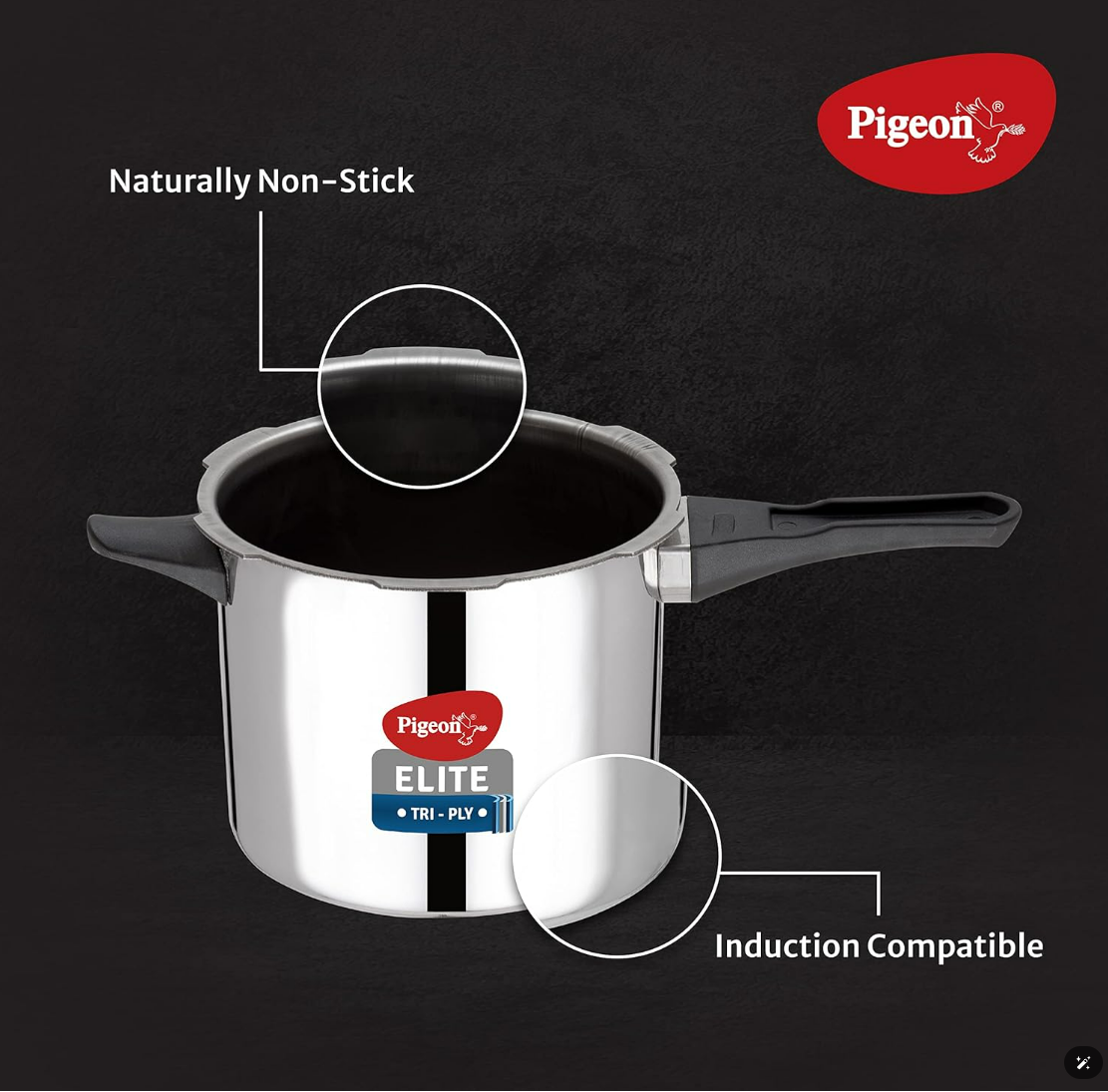 Pigeon Steel EMARALD Copper Bottom Tope-1300ml Pigeon Steel EMARALD Copper Bottom Tope-1300ml
