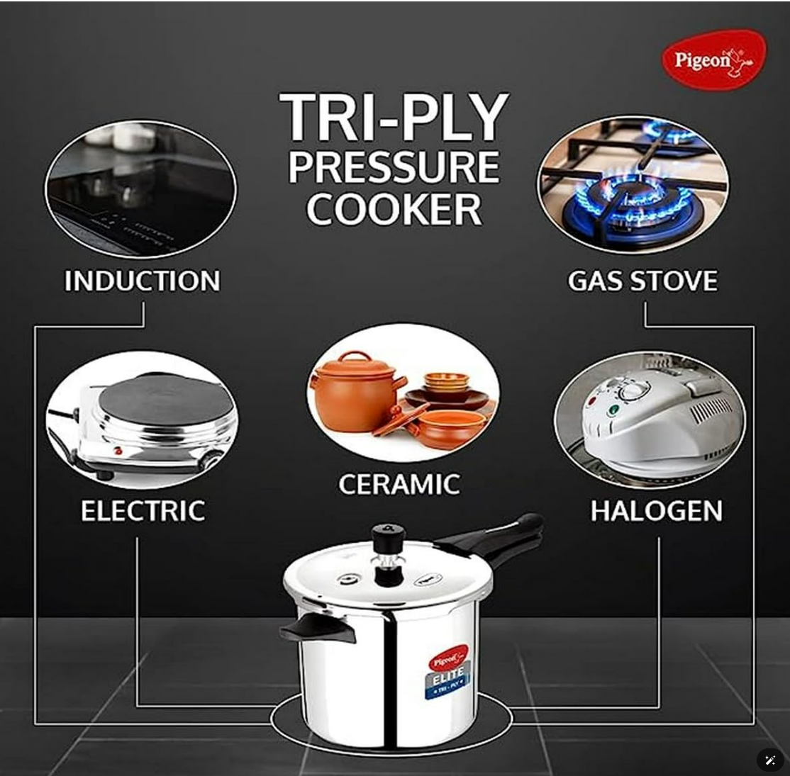 Pigeon Steel EMARALD Copper Bottom Tope-1000ml Pigeon Steel EMARALD Copper Bottom Tope-1000ml
