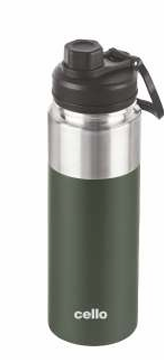 Cello Duro Tuff Series Sprint Double Walled Stainless Steel Bottle with DTP Coating, 850 ml Flask Cello Duro Tuff Series Sprint Double Walled Stainless Steel Bottle with DTP Coating, 850 ml Flask