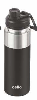 Cello Duro Tuff Series Sprint Double Walled Stainless Steel Bottle with DTP Coating, 850 ml Flask Cello Duro Tuff Series Sprint Double Walled Stainless Steel Bottle with DTP Coating, 850 ml Flask