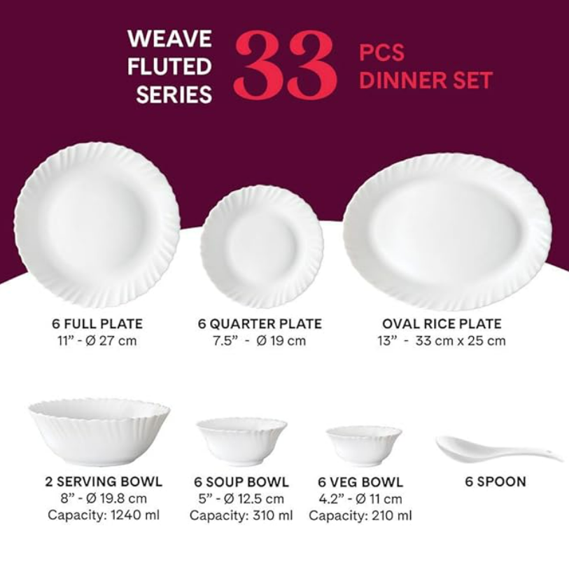 BOROSIL FULL PLATE 10” SET 6 BOROSIL FULL PLATE 10” SET 6