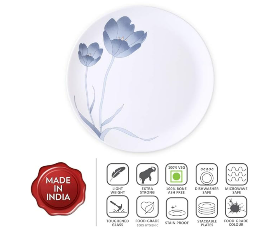 BOROSIL QUARTER PLATE SET 6 BOROSIL QUARTER PLATE SET 6