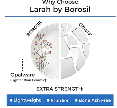 BOROSIL FULL PLATE 11” SET 6
