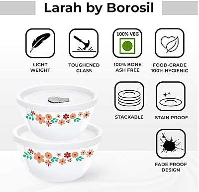 BOROSIL QUARTER PLATE SET