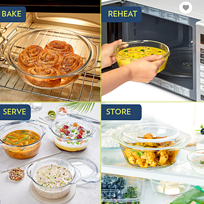 BOROSIL SS COOKFRESH TRI-PLY FLAT KADHAI WITH LID BOROSIL SS COOKFRESH TRI-PLY FLAT KADHAI WITH LID