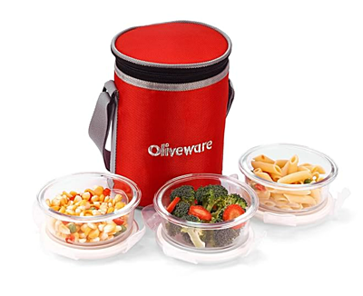 Oliveware pebble Glass Lunch Box