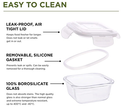 Olive ware Deluxe Glass Lunch Box