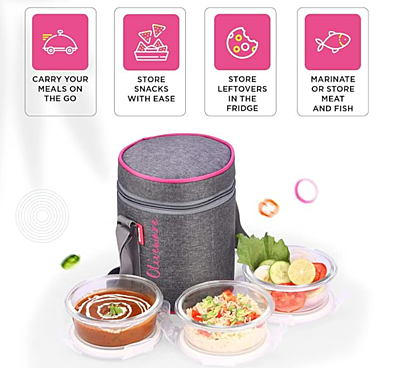 Olive ware Innox Glass Lunch Box Olive ware Innox Glass Lunch Box