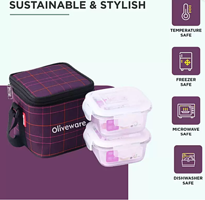 Olive ware Feast Glass Lunch Box Olive ware Feast Glass Lunch Box
