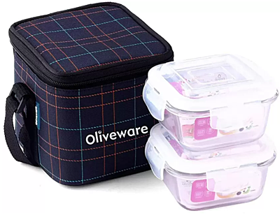 Olive ware Feast Glass Lunch Box Olive ware Feast Glass Lunch Box