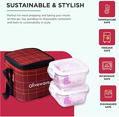 Olive ware Feast Glass Lunch Box Olive ware Feast Glass Lunch Box