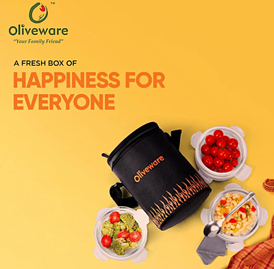 Olive ware Dazzle Glass Lunch Box