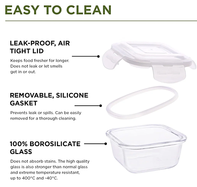 Olive ware Slick Glass Lunch Box Olive ware Slick Glass Lunch Box