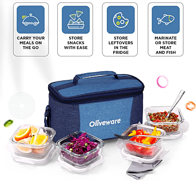 Olive ware Slick Glass Lunch Box Olive ware Slick Glass Lunch Box